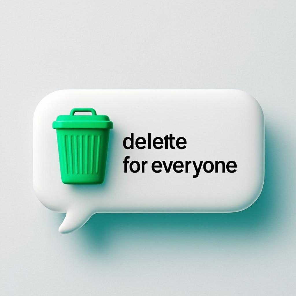 Chat message bubble with a trash icon showing delete for everyone functionality