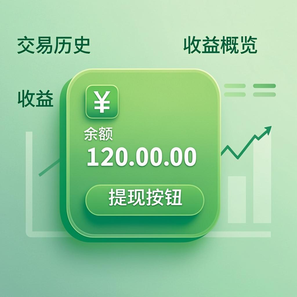 Digital wallet card showing balance with Indian rupee symbol and withdraw button